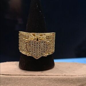 14K Gold Plated Heart Ring Size 9